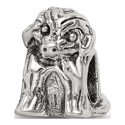 Sterling Silver Sitting Puppy Bead
