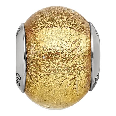 Sterling Silver Olive Murano Glass Bead – view 6