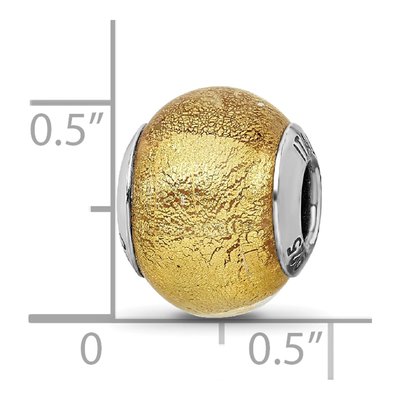 Sterling Silver Olive Murano Glass Bead – view 7
