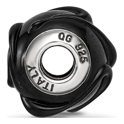 Sterling Silver Black Glass Bead – view 4