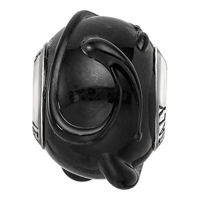 Sterling Silver Black Glass Bead – view 5