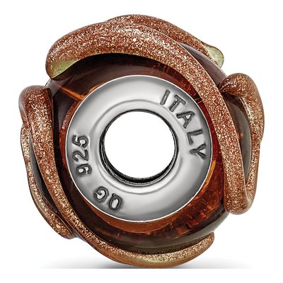Sterling Silver Brown Glass Bead – view 2
