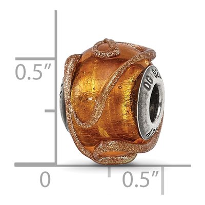 Sterling Silver Brown Glass Bead – view 5