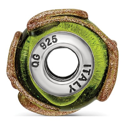 Sterling Silver Murano Glass Light Green Bead – view 4