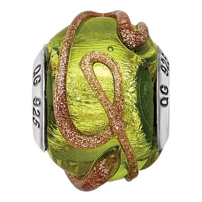 Sterling Silver Murano Glass Light Green Bead – view 5
