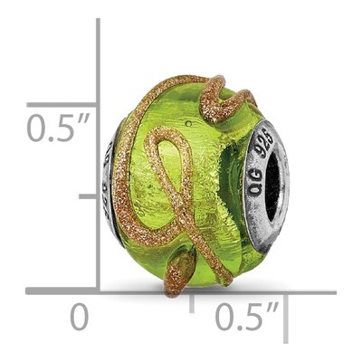 Sterling Silver Murano Glass Light Green Bead – view 7