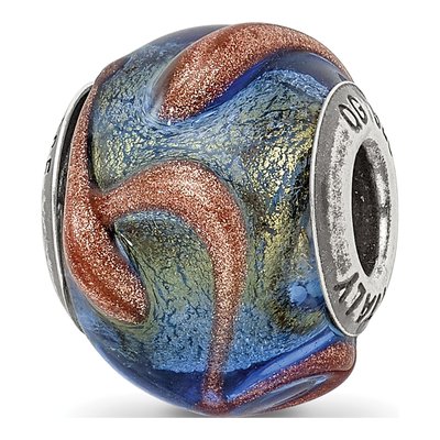 Sterling Silver Murano Glass Bead