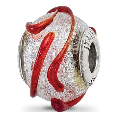 Sterling Silver Murano Glass Bead