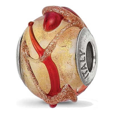 Sterling Silver Murano Glass Bead