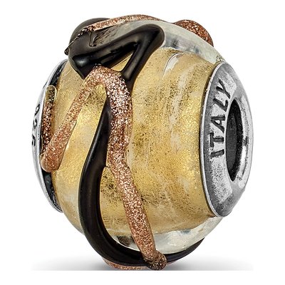 Sterling Silver Murano Glass Bead