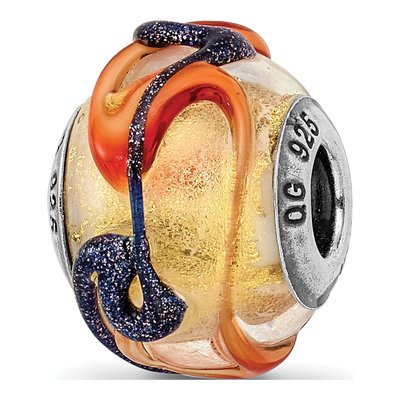 Sterling Silver Murano Glass Bead