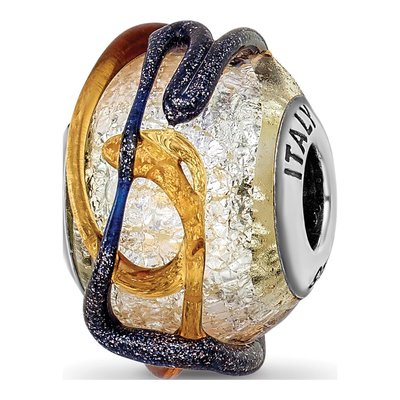 Sterling Silver Murano Glass Bead