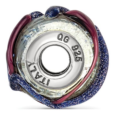 Sterling Silver Purple Murano Glass Bead – view 4