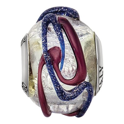 Sterling Silver Purple Murano Glass Bead – view 5