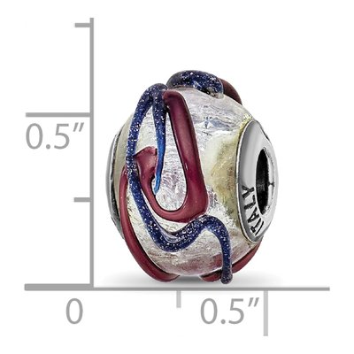 Sterling Silver Purple Murano Glass Bead – view 7
