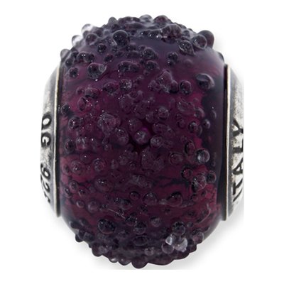 Sterling Silver Purple Murano Glass Bead – view 3
