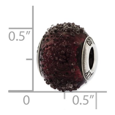Sterling Silver Purple Murano Glass Bead – view 4