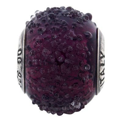 Sterling Silver Purple Murano Glass Bead