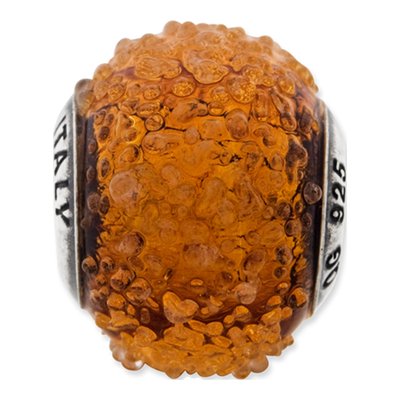 Sterling Silver Murano Glass Light Brown Bead – view 5