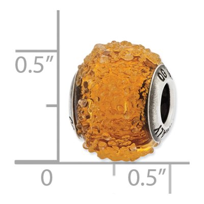 Sterling Silver Murano Glass Light Brown Bead – view 6