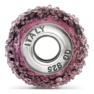 Sterling Silver Murano Glass Purple Bead – view 4