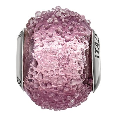 Sterling Silver Murano Glass Purple Bead – view 5