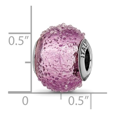 Sterling Silver Murano Glass Purple Bead – view 7