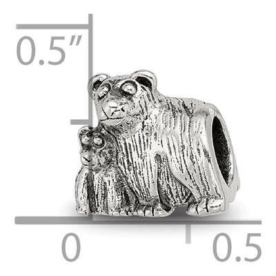 Sterling Silver Mama Baby Bear Bead – view 7