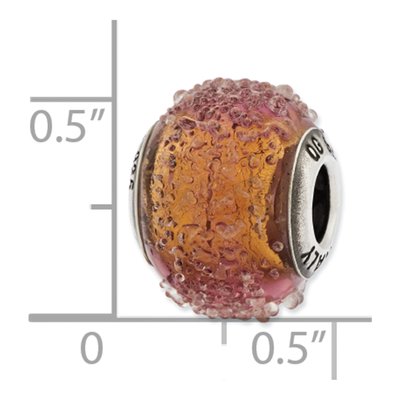 Sterling Silver Murano Glass Dark Brown Bead – view 3