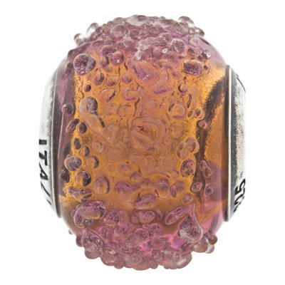 Sterling Silver Murano Glass Dark Brown Bead