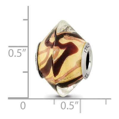 Sterling Silver Black Murano Glass Bead – view 6