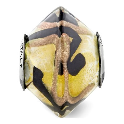 Sterling Silver Black Murano Glass Bead – view 8