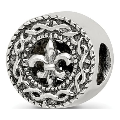 Sterling Silver Fleur de Lis Bead