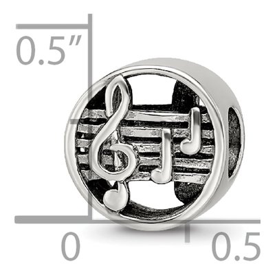 Sterling Silver Music Notes Bead – view 5