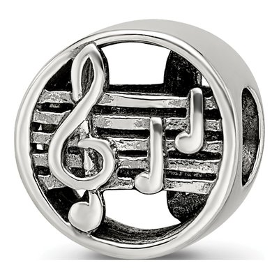 Sterling Silver Music Notes Bead