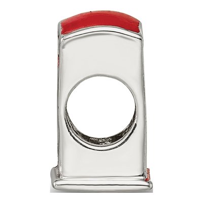Sterling Silver Enameled Telephone Booth Bead – view 4