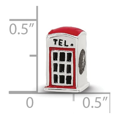 Sterling Silver Enameled Telephone Booth Bead – view 6