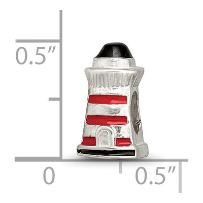 Sterling Silver Enameled Lighthouse Bead – view 5