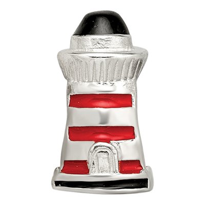 Sterling Silver Enameled Lighthouse Bead – view 6