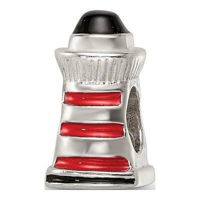 Sterling Silver Enameled Lighthouse Bead – view 7