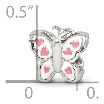 Sterling Silver Kids Enamel Butterfly Bead – view 5
