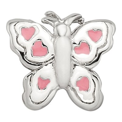 Sterling Silver Kids Enamel Butterfly Bead – view 6