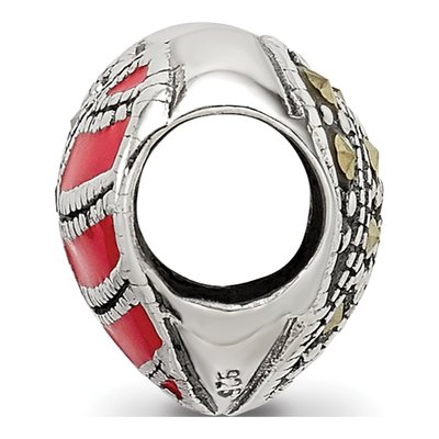 Sterling Silver Marcasite Enamel Heart Bead – view 4