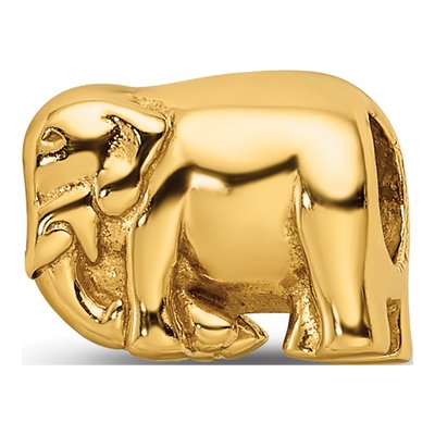 Gold-Plated Sterling Silver Elephant Bead