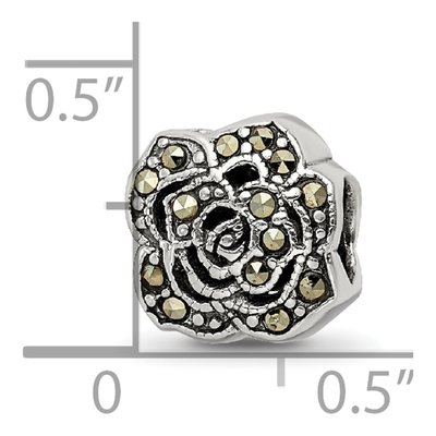 Sterling Silver Marcasite Flower Bead – view 5