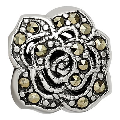 Sterling Silver Marcasite Flower Bead – view 6