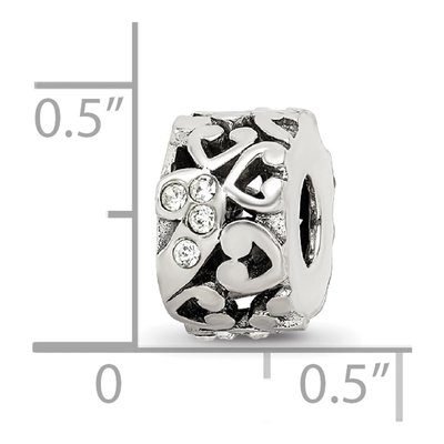 Sterling Silver Crystal Hearts Bead – view 6