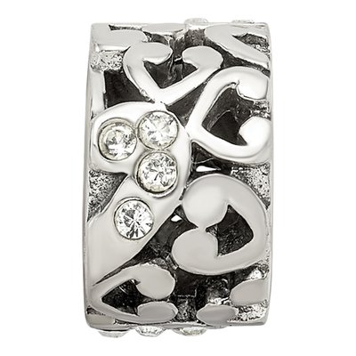 Sterling Silver Crystal Hearts Bead – view 7