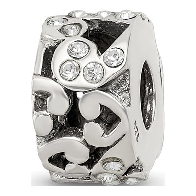 Sterling Silver Crystal Hearts Bead – view 8
