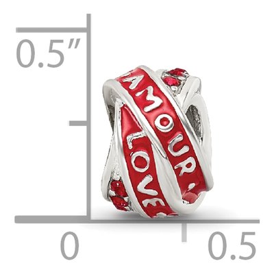 Sterling Silver Crystal Love Amour Bead – view 5
